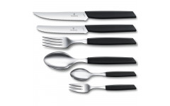 Кухонный нож Victorinox Swiss Modern Steak&Pizza 12см волн. с черн. ручкой 6.9003.12W