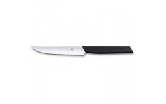 Кухонный нож Victorinox Swiss Modern Steak&Pizza 12см волн. с черн. ручкой 6.9003.12W