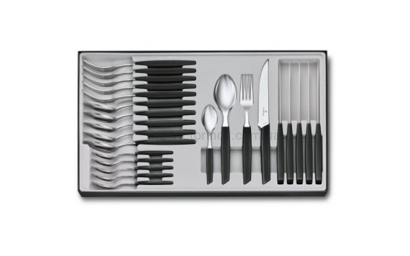 Кухонный набор Victorinox Swiss Modern Table Set 24шт с черн. ручкой 6.9093.12W.24