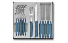 Кухонный набор Victorinox Swiss Modern Table Set 12шт с син. ручкой (6 ножей tomato, 6 вилок) 6.9096.11W2.12