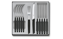 Кухонный набор Victorinox Swiss Modern Table Set 12шт с черн. ручкой (6 ножей tomato, 6 вилок) 6.9093.11W.12