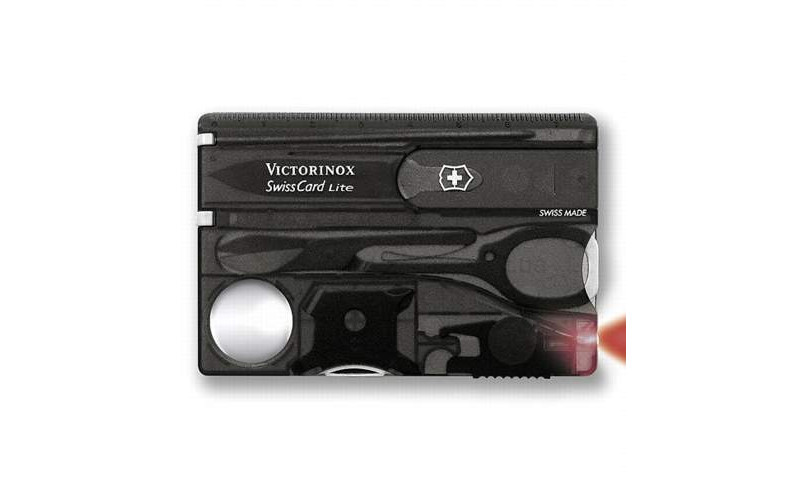 Мультитул НаборVictorinox 0.7333.Т3 SwissCard Lite черн.прозрачный